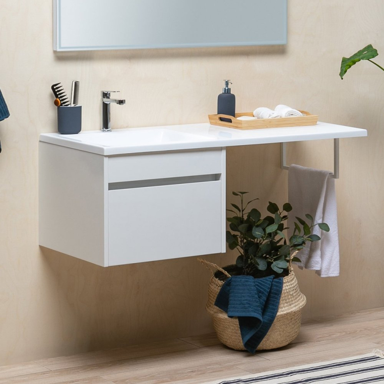 Тумба с раковиной Aquanet Токио 68 1 ящик (236917+00235501)