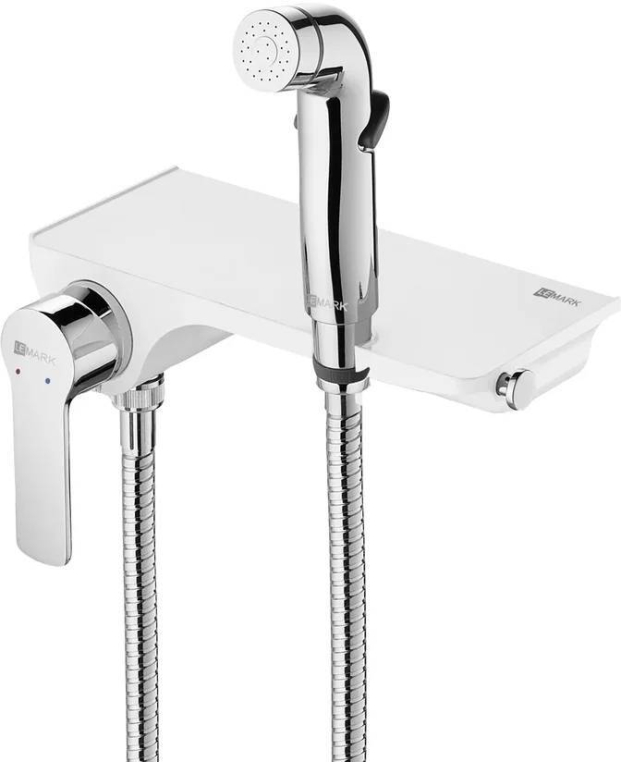 Смеситель LEMARK Solo LM7168CW с гигиеническим душем, настенный