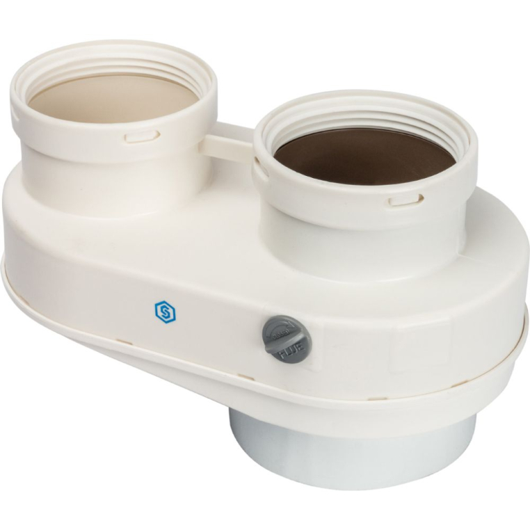 STOUT Адаптер для подключения раздельных труб Ø80/80 (совместимый Baxi) PP-Ryton (SCA-8080-210002)