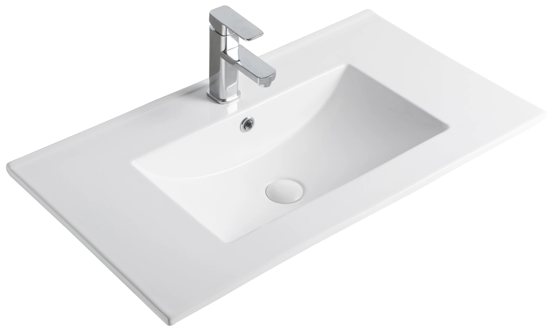 Раковина Gid 9080e 71104 встраиваемая сверху белая 81x46.5x17