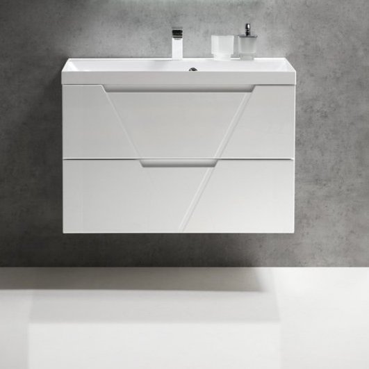 Тумба с раковиной BelBagno Vittoria 90 bianco lucido (VITTORIA-900-2C-SO-BL+BB900/450-LV-MR-AST)