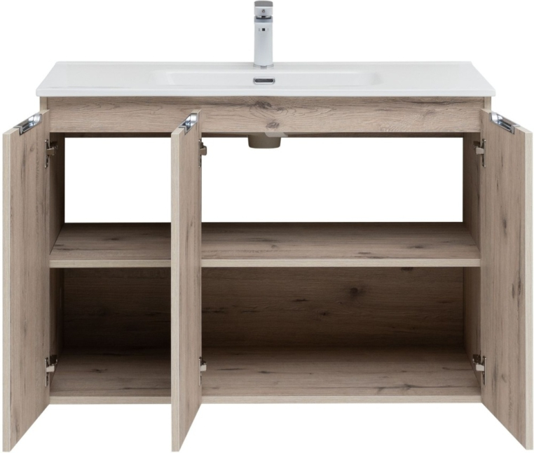 Тумба под раковину Aquanet Алвита New 100 3 дверцы, дуб веллингтон белый 00277533