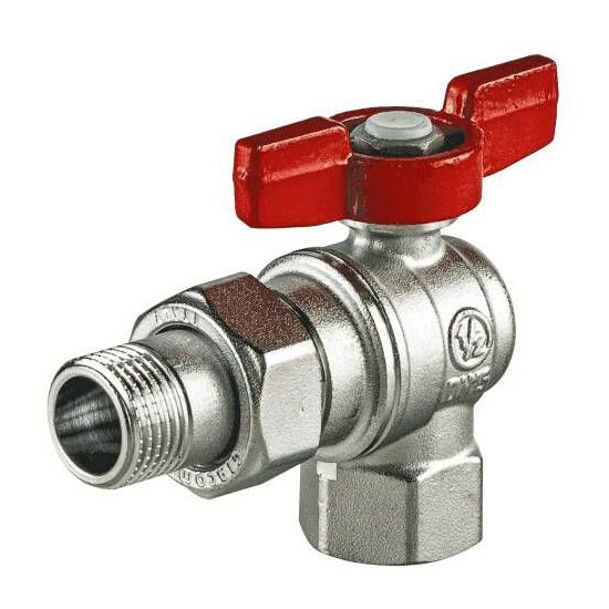 Кран шаровой Giacomini 1/2" НB угловой с отводом (бабочка) серия R789 R789X003 (R789X003)