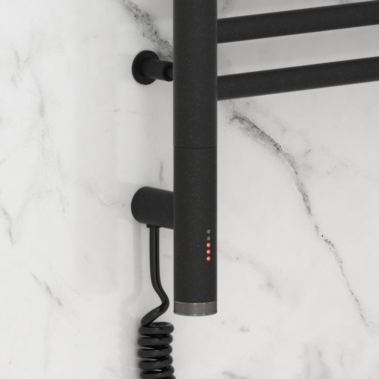 Электрический полотенцесушитель Сунержа Богема 3.0 прямая 500x500 МЭМ Лев. темный титан муар (15-5804-5050)