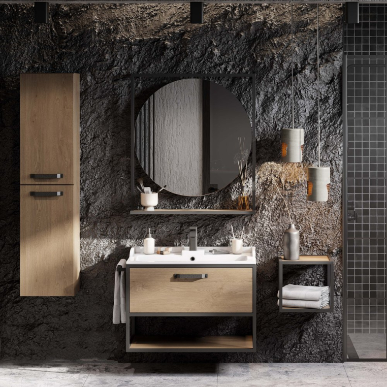 Комплект мебели Aquaton Лофт Фабрик 80 дуб кантри (1A2424K0LTDY0+1A242602LTDY0)