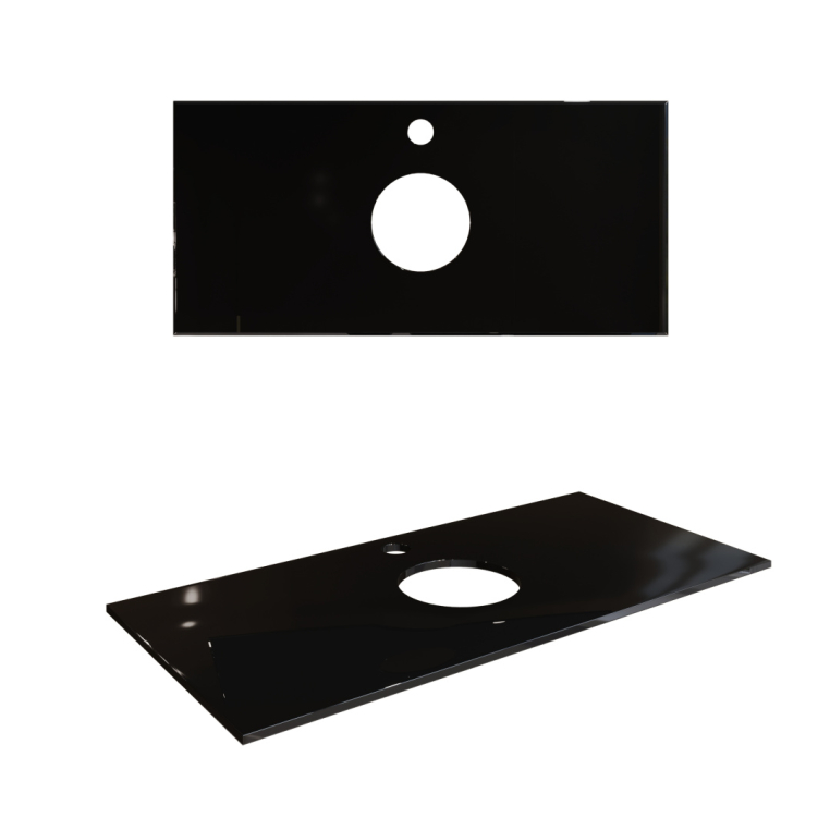 Столешница Angelo Bagno Оптивайт 80 см черная стекло (ABTOPGLASS80B)