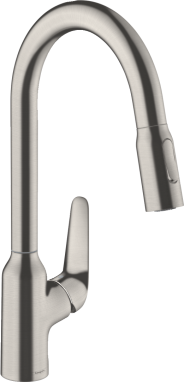 Смеситель для кухни Hansgrohe Focus M42 с вытяжным изливом сталь (71800800)