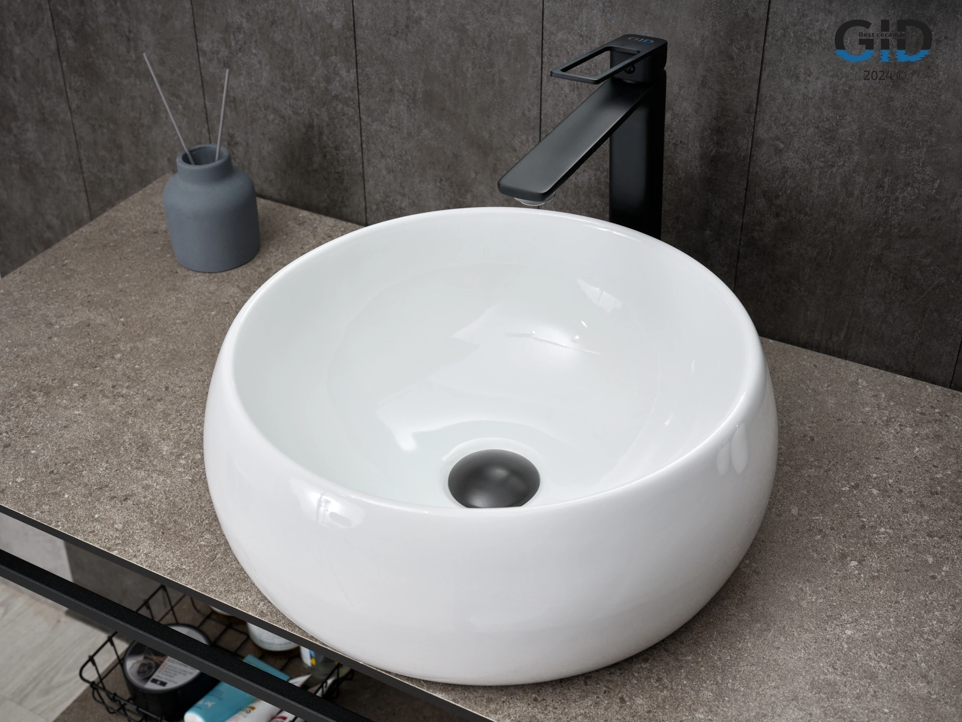 Раковина Gid N9140 51213 накладная белая 40x40x15.5