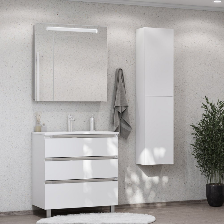 Комплект мебели Roca The Gap 80, 3 ящика, белый глянец (857553806+32799C000+ZRU9000033)