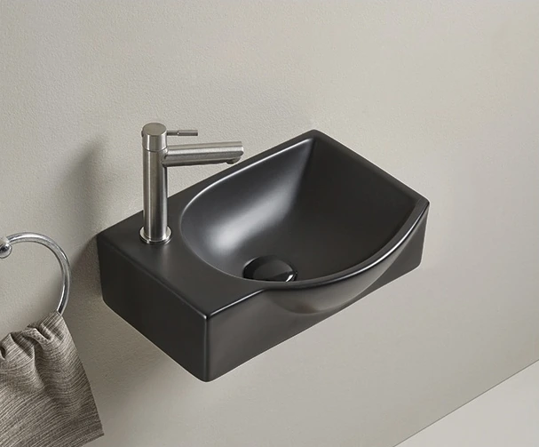 Раковина Gid Bm9276R 62205R подвесная черная матовая 40.5x28x14