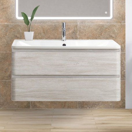 Тумба с раковиной BelBagno Albano 100 подвесная, rovere vintage bianco (ALBANO-1000-2C-SO-RVB+BB1000/455-LV-MR-ALR)