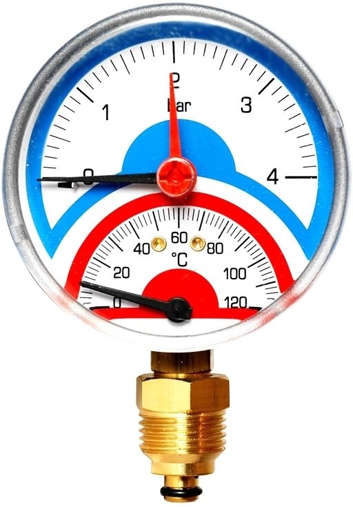 Термоманометр радиальный Watts F+R828 10025526 DN 80 (0-4 бар)