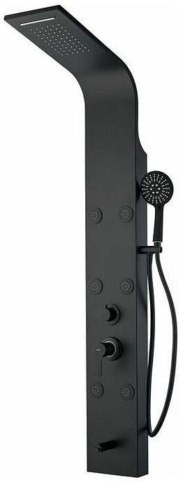 Душевая панель Galaxy Black с гидромассажем и изливом AP40-05