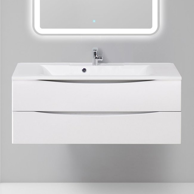 Тумба с раковиной BelBagno Marino 120 bianco opaco (MARINO-1200-2C-SO-BO-P+BB1200/450-LV-MR-PR)