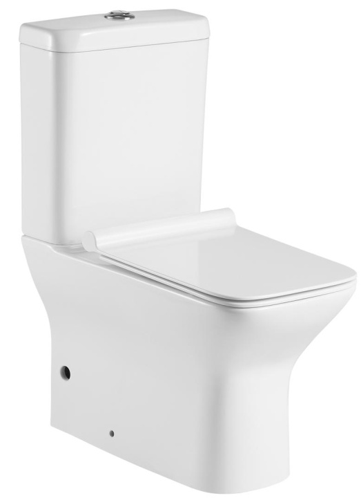 Напольный унитаз Aquanet Cube с бачком и микролифтом, безободковый Cube-C+Cube-C-1