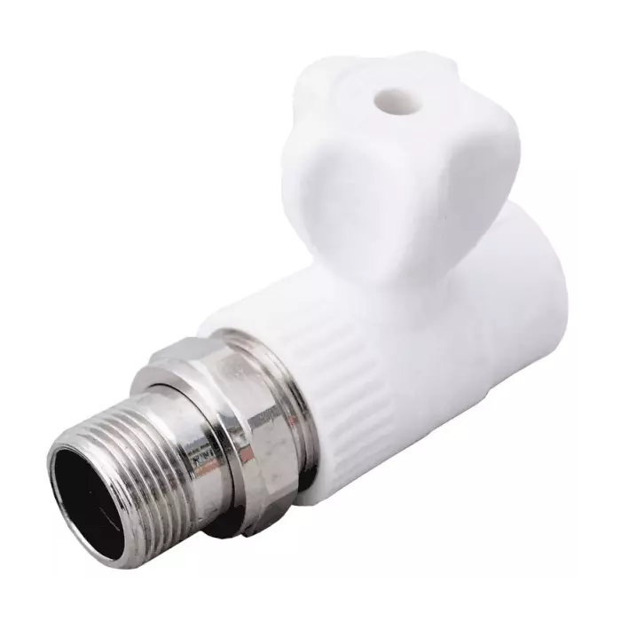 Кран шаровой PP-R белый Дн 25х3/4" НР прямой для радиатора VALFEX 10149025