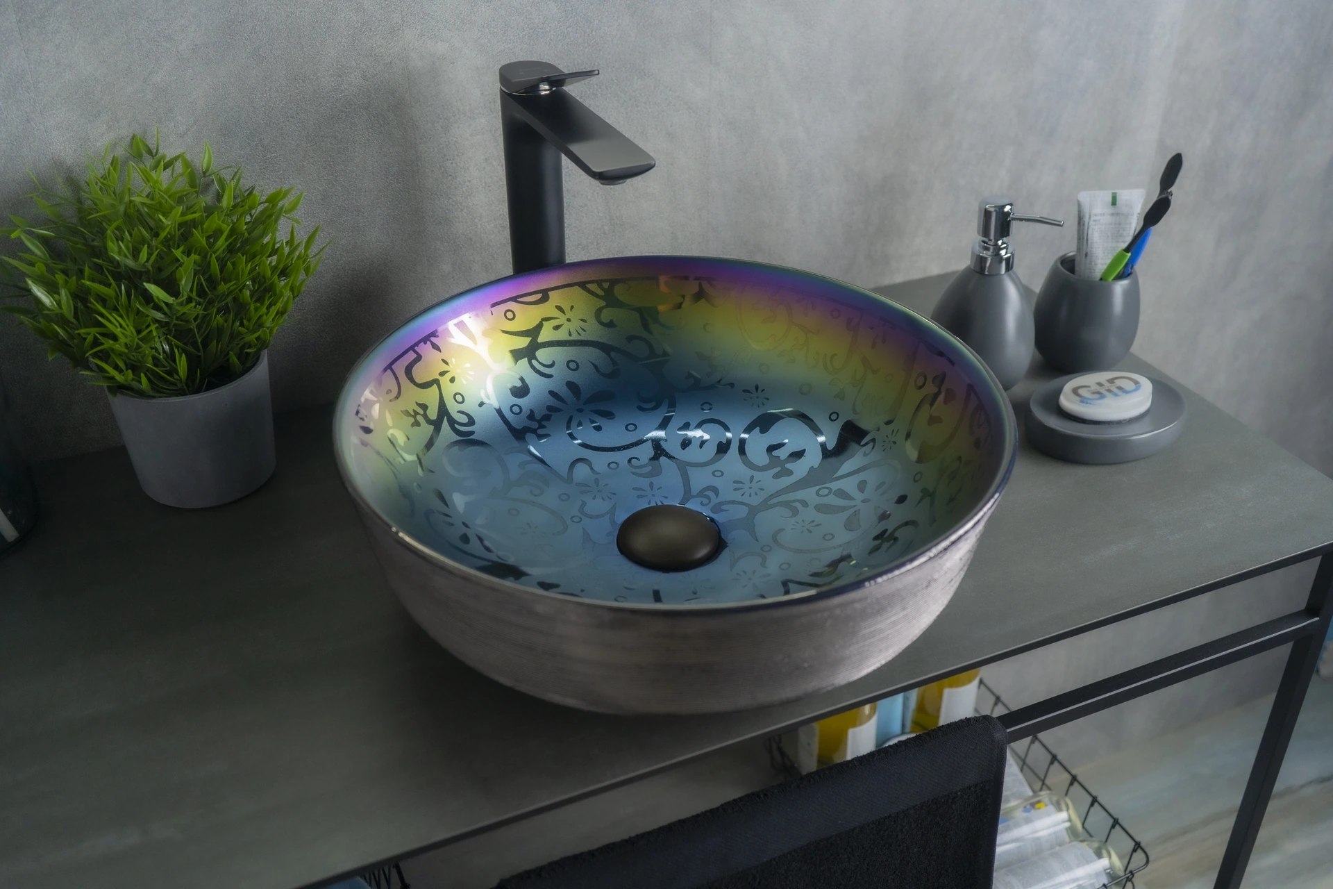 Раковина Gid D1315h107 53332 накладная цветная 41.5x41.5x13.5