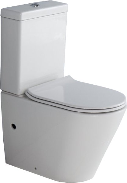 Напольный унитаз BelBagno Flay-R с бачком, безободковый BB007CPR+BB006T