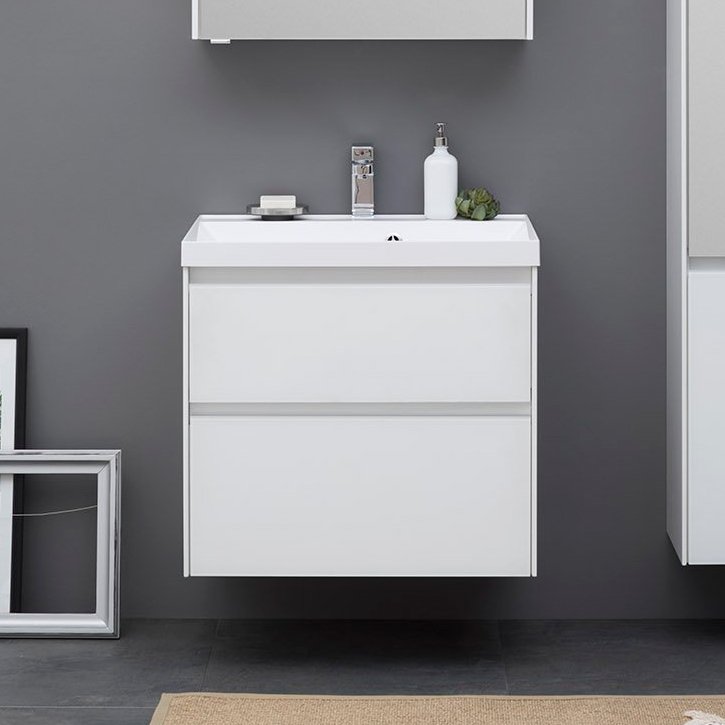 Тумба с раковиной Aquanet Гласс 80 (00238361+00179395)