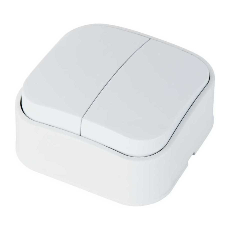 Выключатель двухклавишный Horoz Electric Eva HRZ01001484