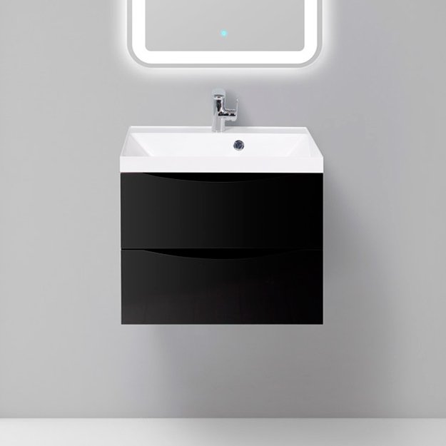 Тумба под раковину BelBagno Marino 60 nero lucido (MARINO-600-2C-SO-NL-P)