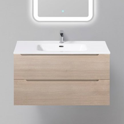 Тумба с раковиной BelBagno Etna 90 rovere grigio (ETNA-900-2C-SO-RG-P+BB900ETL)