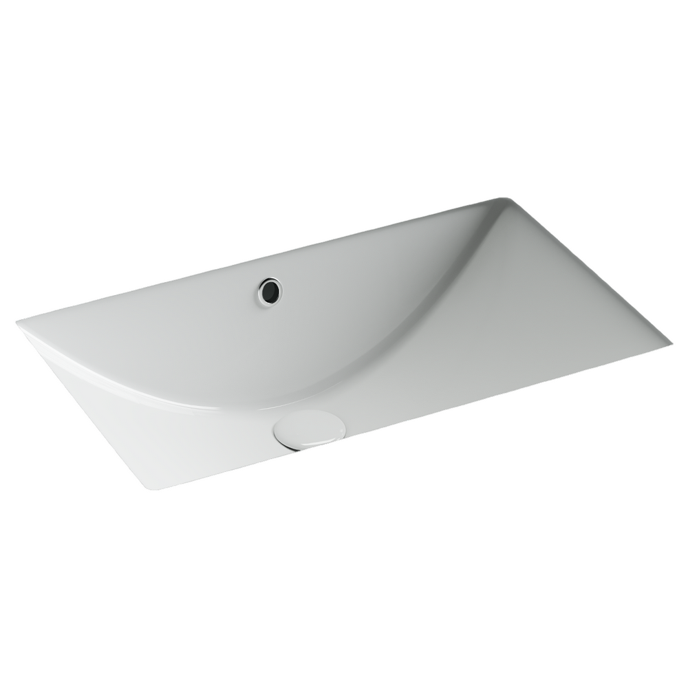 Раковина встраиваемая снизу CERAMICANOVA Era, прямоугольной формы с отверстием слива- перелива, 600x390x190 мм, с крепежом и шаблоном для установки, цвет белый, арт. CN6082