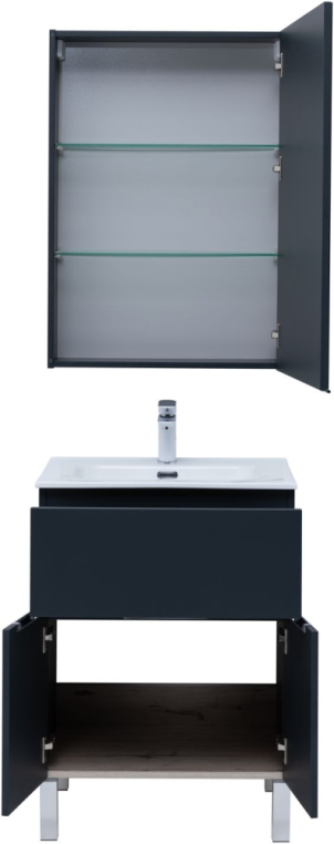 Мебель для ванной Aquanet Алвита New 60 1 ящик, 2 дверцы, антрацит 00274532