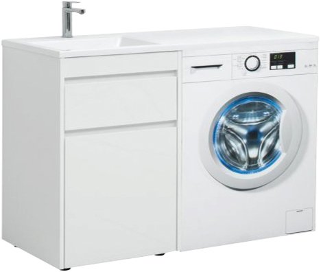 Тумба с раковиной Aquanet Токио 68 1 ящик, с бельевой корзиной (00239291+00235501)