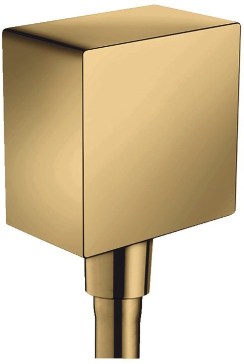 Шланговое подключение Hansgrohe Fixfit Square 26455990 с клапаном обратного потока, золото