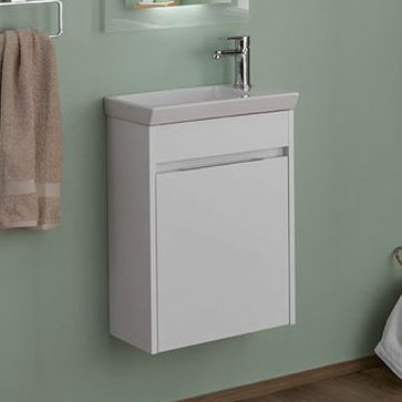 Тумба с раковиной Aquanet Дувр 45 белая (182607+00182339)