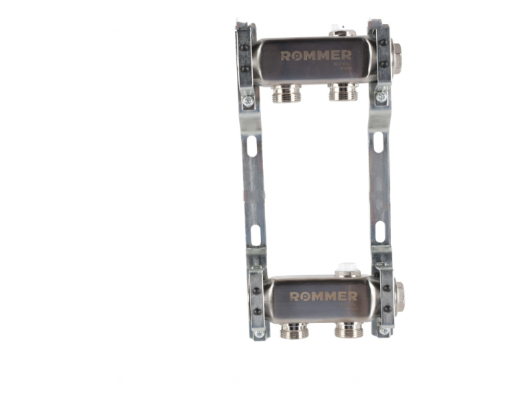 RMS-4401-000002 ROMMER Коллектор из нержавеющей стали для радиаторной разводки 2 вых.