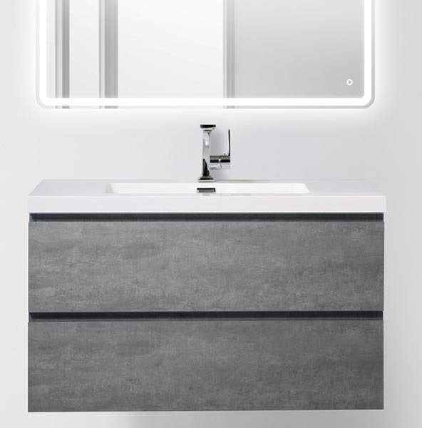 Тумба под раковину BelBagno Luce 100 см LUCE-1000-2C-SO-SCM Stucco Cemento