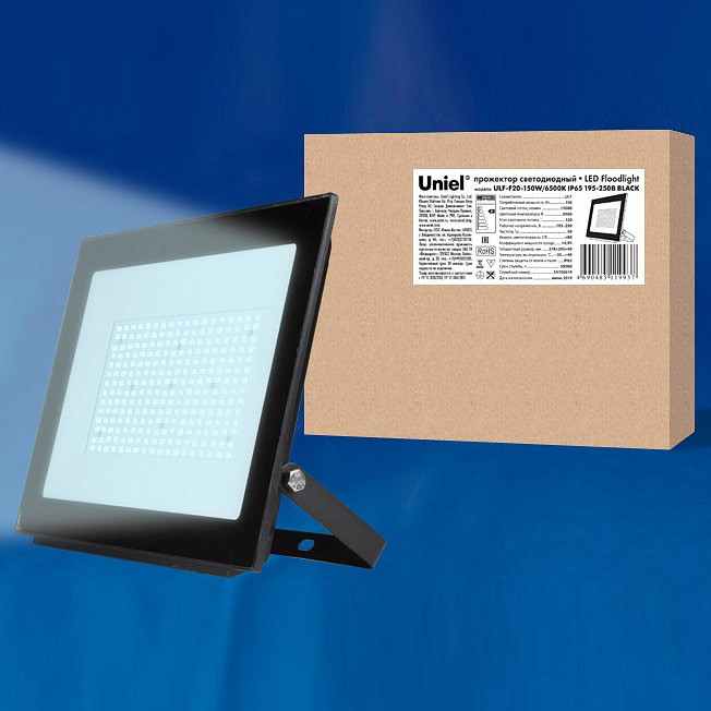 Настенный прожектор Uniel ULF-F20 ULF-F20-150W/6500K IP65 195-250В BLACK