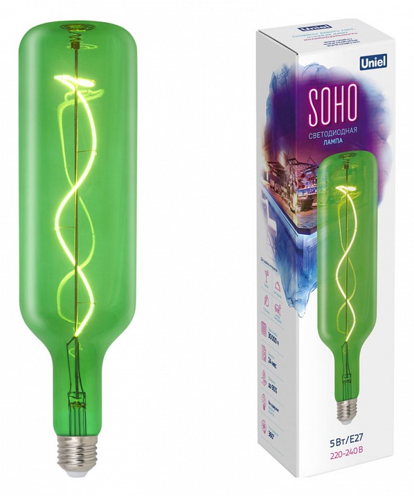 Лампа светодиодная Uniel E27 5Вт 2250K LED-SF21-5W/SOHO/E27/CW GREEN GLS77GR