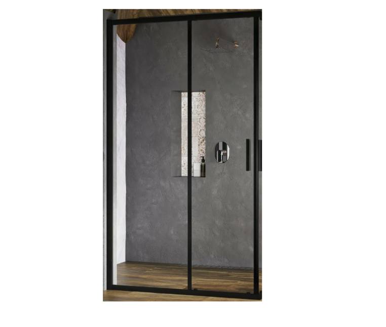 Душевая дверь для уголка Ravak Blix Slim BLSRV2K-100 X1XMA0300Z1 100х100х195 профиль черный/стекло Transparent
