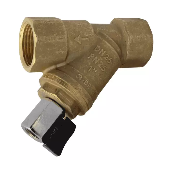 Фильтр Y-образный латунь Ду 20 Ру25 Тмакс=130 oC G3/4" ВР FVR-D со сливным краном Danfoss 065B8242