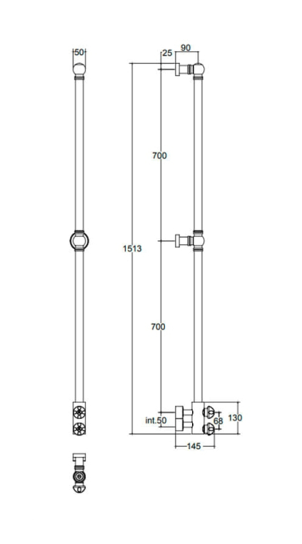Полотенцесушитель водяной Margaroli Armonia 5x151 9416CRC-1650 хром