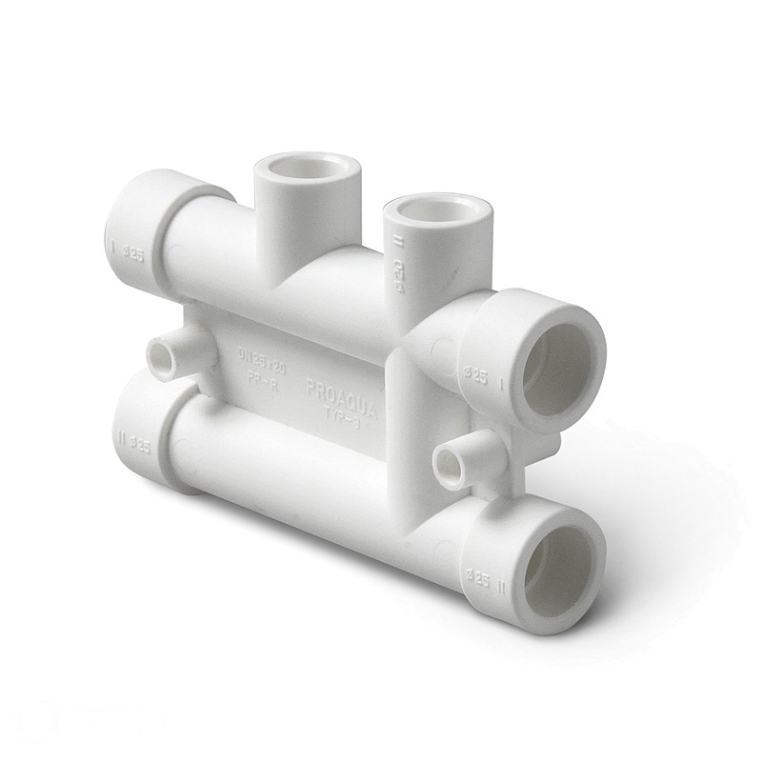 Pro Aqua PP-R Распределительный блок 25x20 для систем отопления серый (PA63010PG)