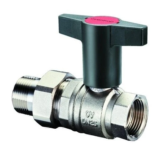 Oventrop Кран шаровый с американкой 1/2 Optibal маховик пластмассовый (1075704)