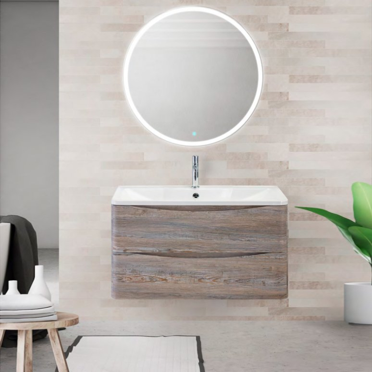 Комплект мебели BelBagno Acqua 80 подвесная, pino scania (ACQUA-800-2C-SO-PS+BB800/455-LV-MR-ALR+SPC-RNG-800-LED-TCH)