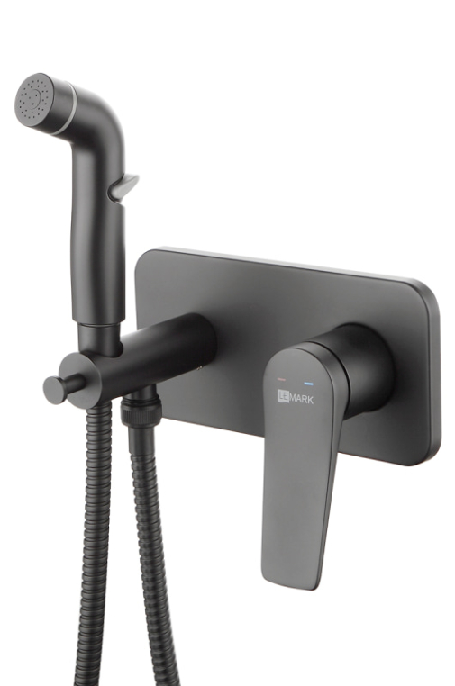 Смеситель с гигиеническим душем LEMARK Bronx LM3720BL, встраиваемый