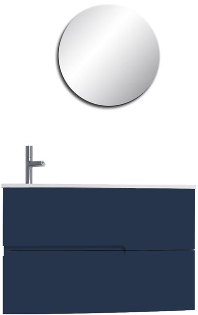 Комплект мебели Jacob Delafon Nona 80 L глянцевый темно-синий (EB1888RU-G98+EB1880RU-00+EB1143-NF)