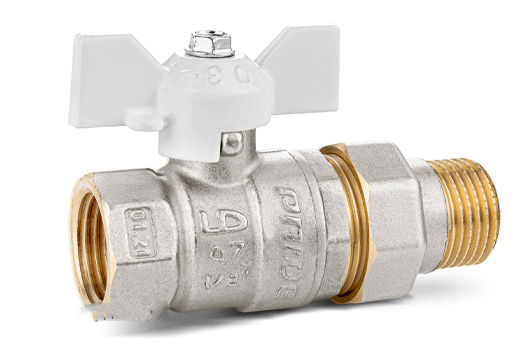 Кран шаровой LD 1/2" накидная гайка (бабочка) серия Pride 47.15.В-ГШ.Б (white) (47.15.В-ГШ.Б (white))