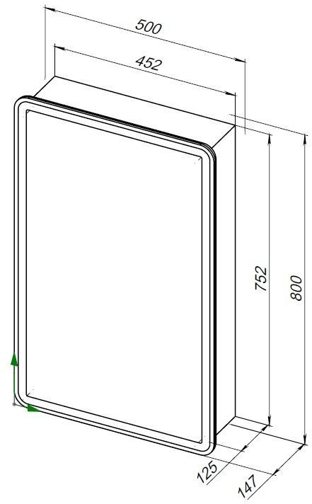 Зеркало-шкаф Aquanet Оптима 50 с LED подсветкой 00311859