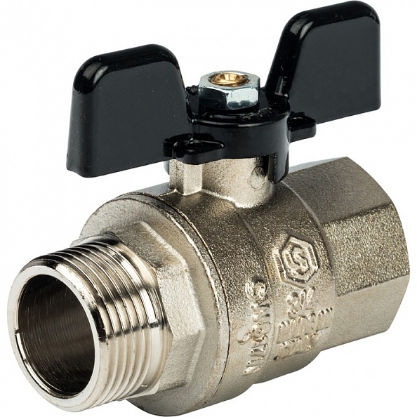 STOUT Кран шаровой полнопроходной, НР/ВР, ручка бабочка 3/4" (SVB-0004-000020)