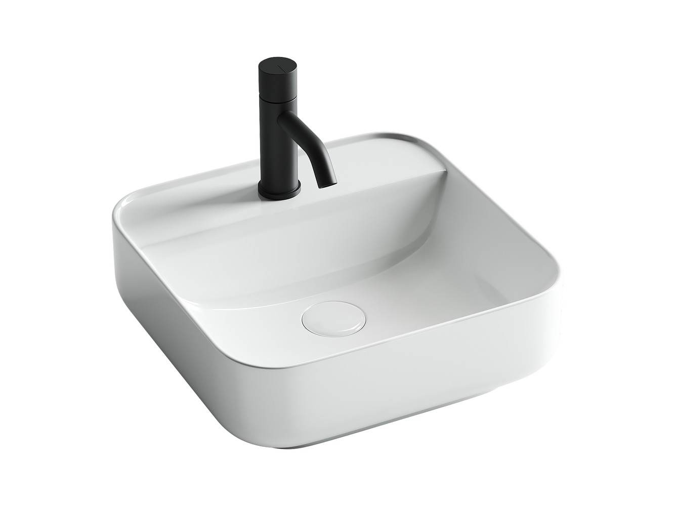 Накладные раковины CERAMICANOVA CN5014 Умывальник чаша накладная прямоугольная Element 390*390*140мм