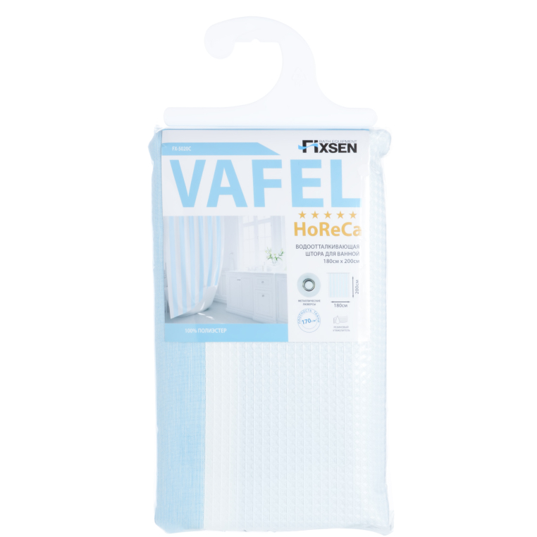 Штора для ванной Fixsen Vafel голубая (FX-5020C)