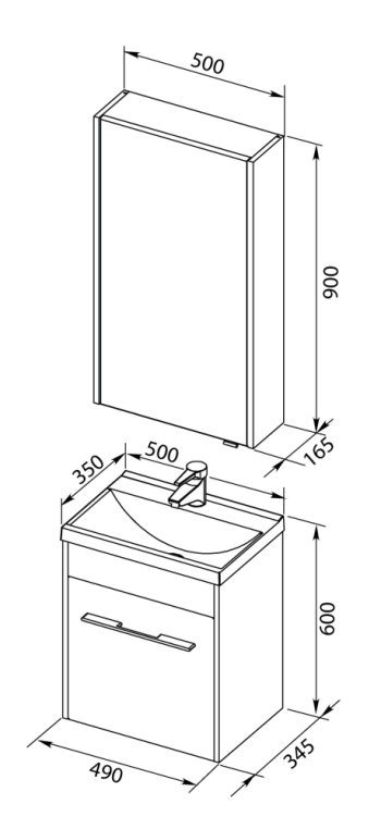 Мебель для ванной Aquanet Августа 50 белый (ручка хром) 00287679