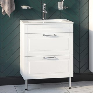 Тумба с раковиной IDDIS Oxford 60, напольная, белая (OXF60W0i95+0136000i28)